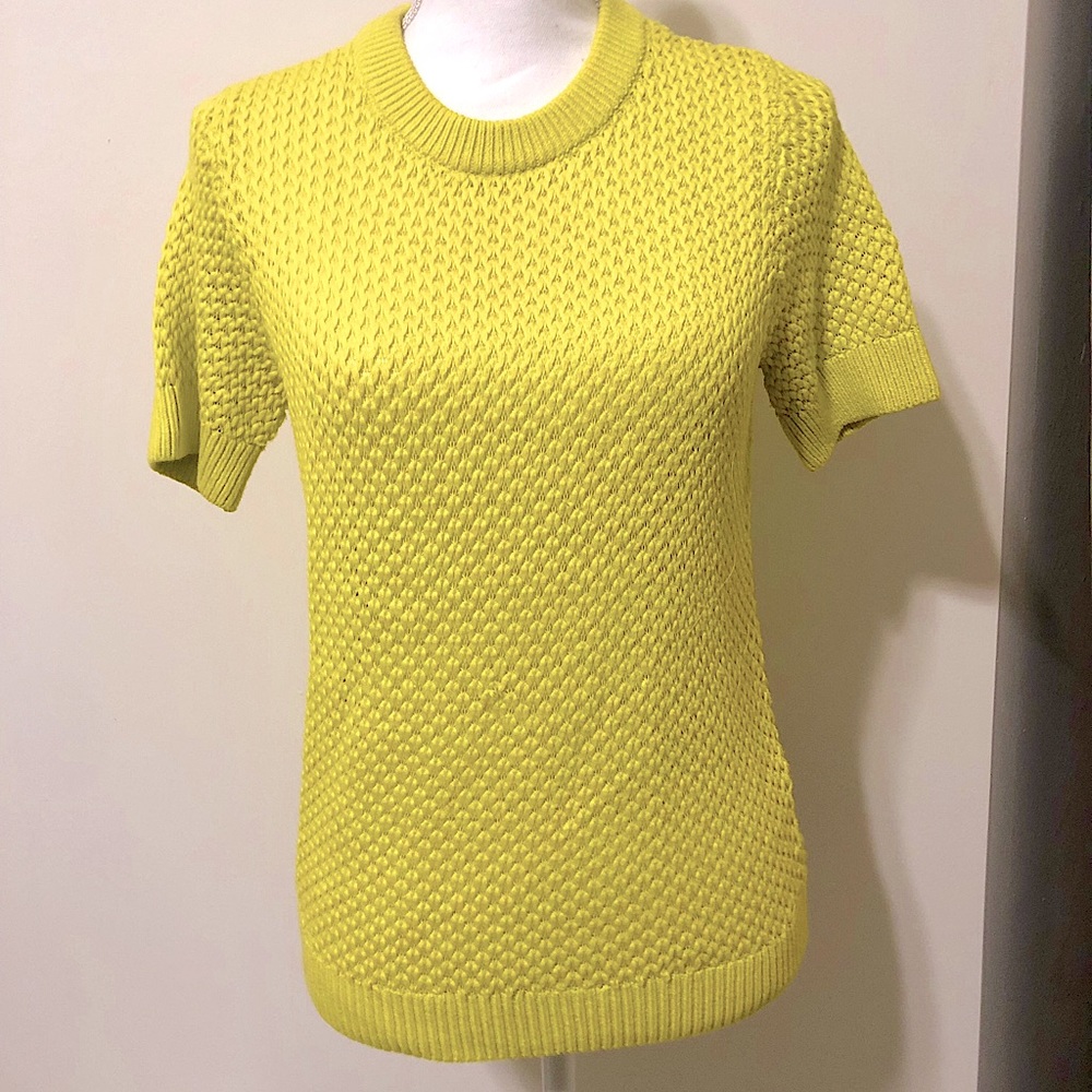 Club Monaco Light Lime Green Cable Knit